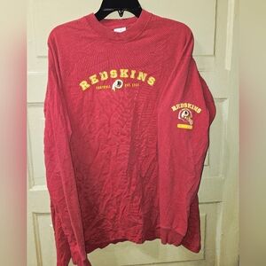 Majestic Washington Redskins Football Red Long Sleeve Graphic Tshirt GUC